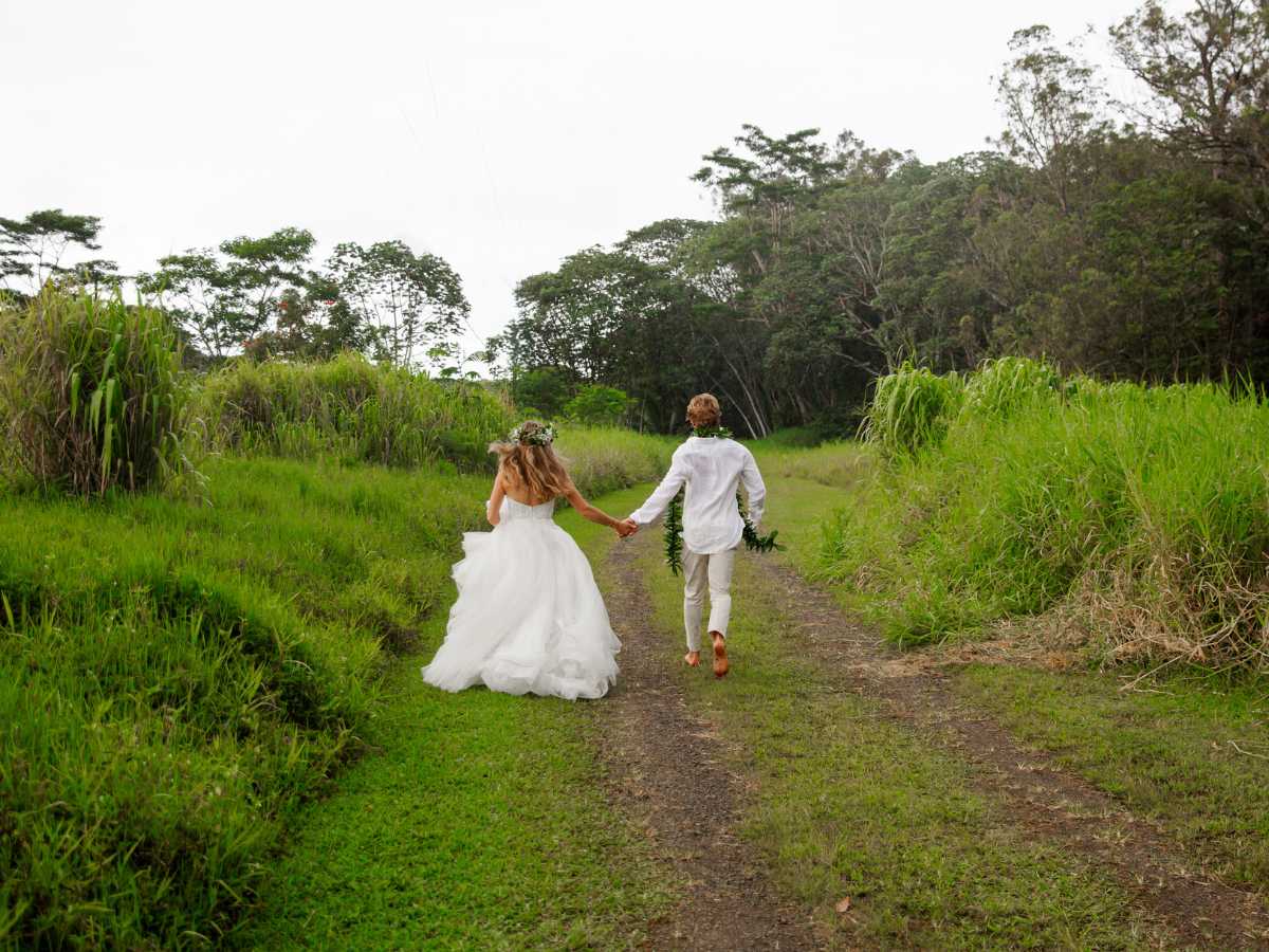 Bride Groom on Kauai Back Road