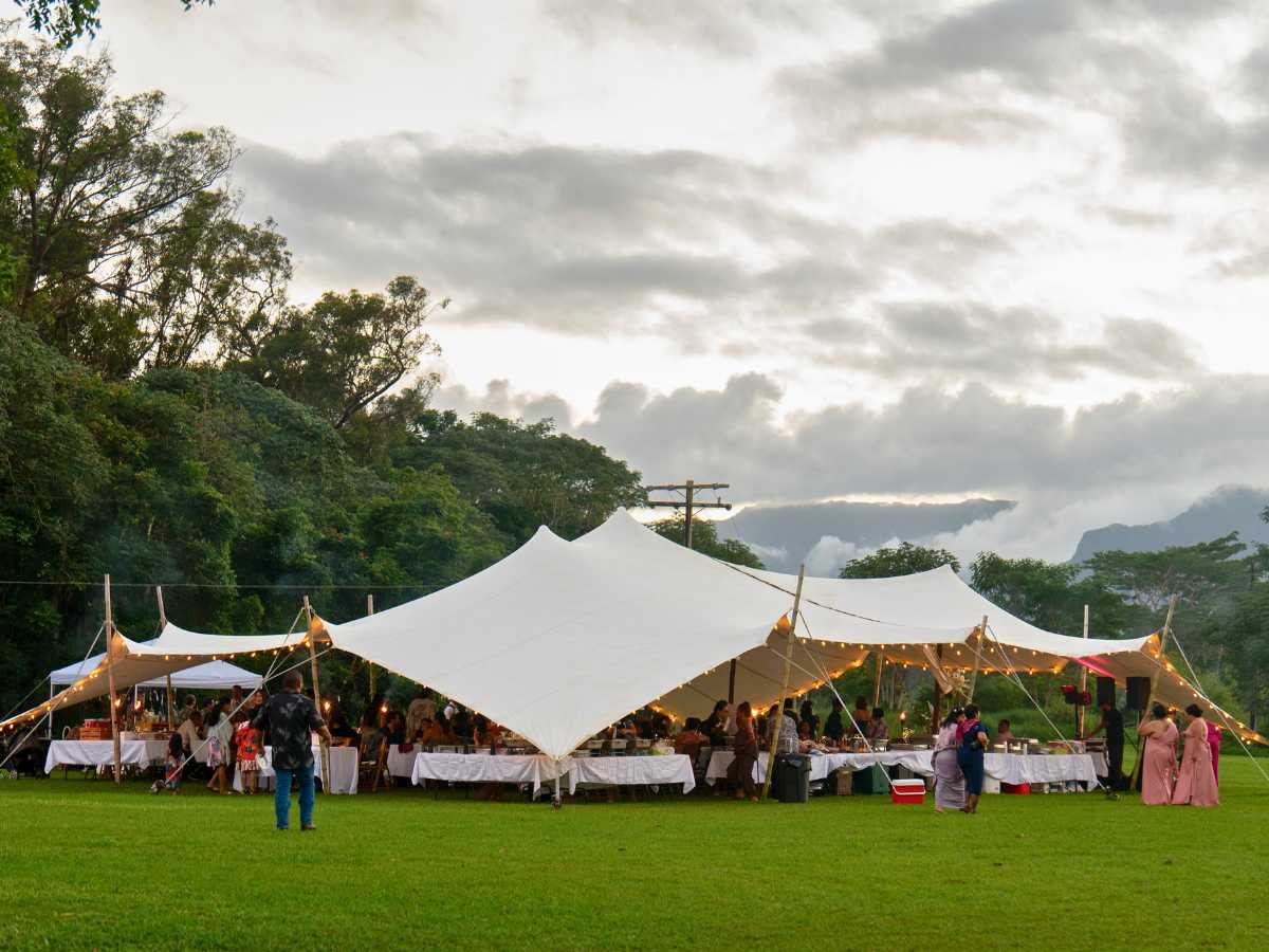 Grand Lawn Tent and Mountains